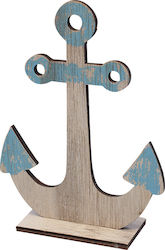 Vekrakis Anchor Wood Decorative Element for Wedding Favors Brown with Base 12pcs