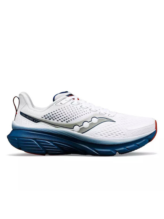 Saucony Guide 17 Ανδρικά Αθλητικά Παπούτσια Running Λευκά