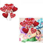 Set of 5 Balloons Red Valentine's Day Hearts