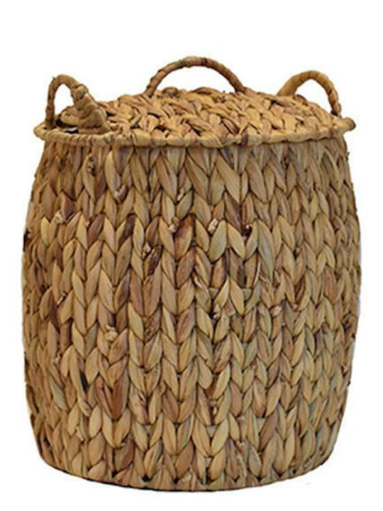 Decorative Basket Wicker with Lid & Handles 23x28cm Plastona