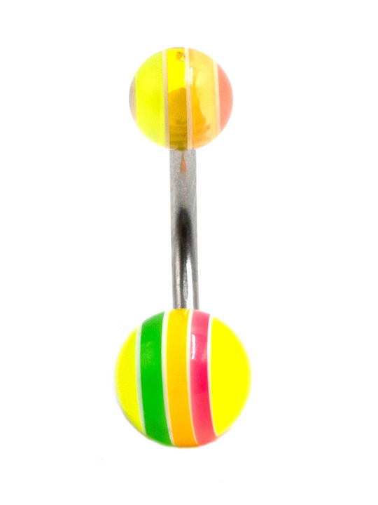 Poco Loco Piercing Buric din Oțel Argintiu / Galben