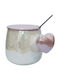 Etoile Becher Keramik mit Deckel Lila 380ml