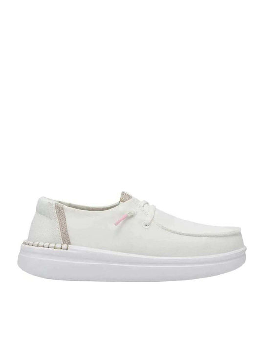 Hey Dude Wendy Rise Γυναικεία Loafers σε Λευκό ...