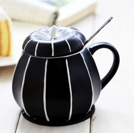 Mug Ceramic with Lid Black
