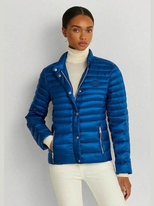 Ralph Lauren Women's Short Puffer Jacket for Winter Blue