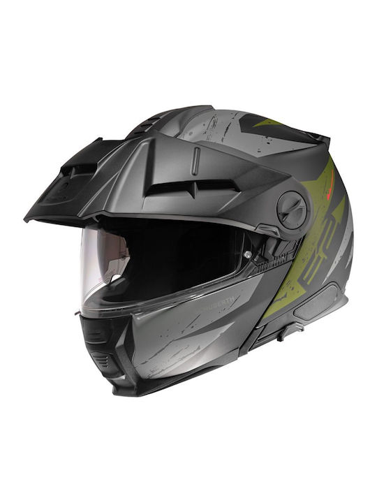 Schuberth E2 Explorer Verde Cască de motocicletă Flip-Up ECE 22.06 cu vizor solar