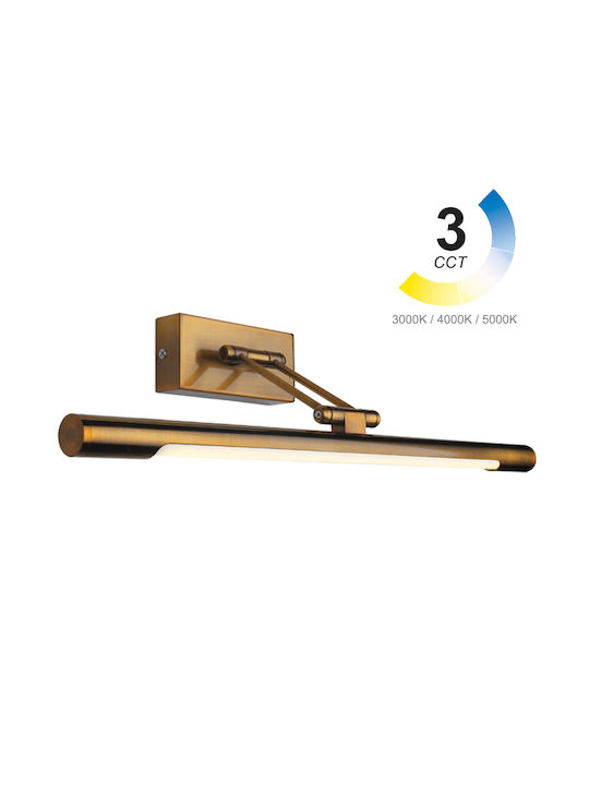 Gekas Lamp Wall with Integrated LED and Adjustable White Light Bronze 49.5cm