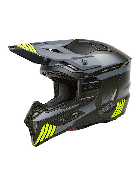 O'neal EX-SRS Hitch V.24 Black/Grey/Neon Yellow Motorradhelm Motocross ECE 22.06