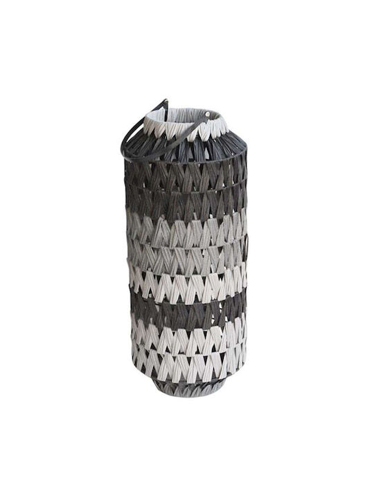 Atmosphera Φαναράκι Rattan Επιτραπέζιο Μαύρο-Γκρι 25x25x59.5εκ.