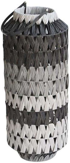 Atmosphera Φαναράκι Rattan Επιτραπέζιο Μαύρο-Γκρι 25x25x59.5εκ.