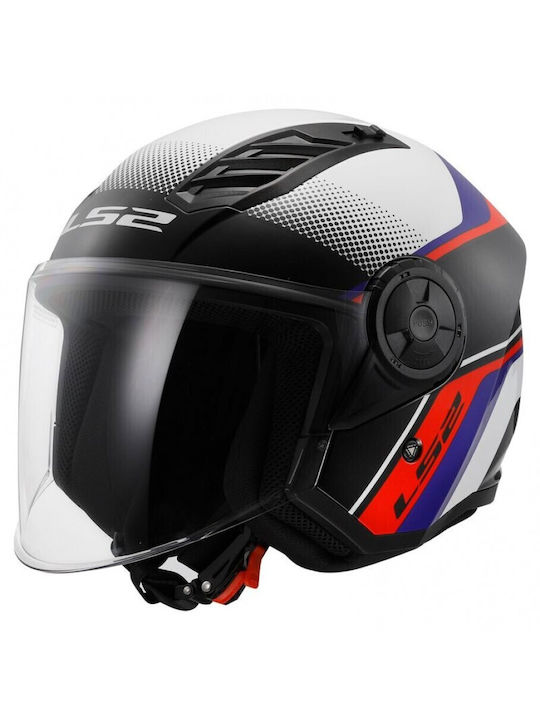 LS2 Of616 Airflow Ii Jet Helmet ECE 22.06 1500gr Rush White/Blue/Red