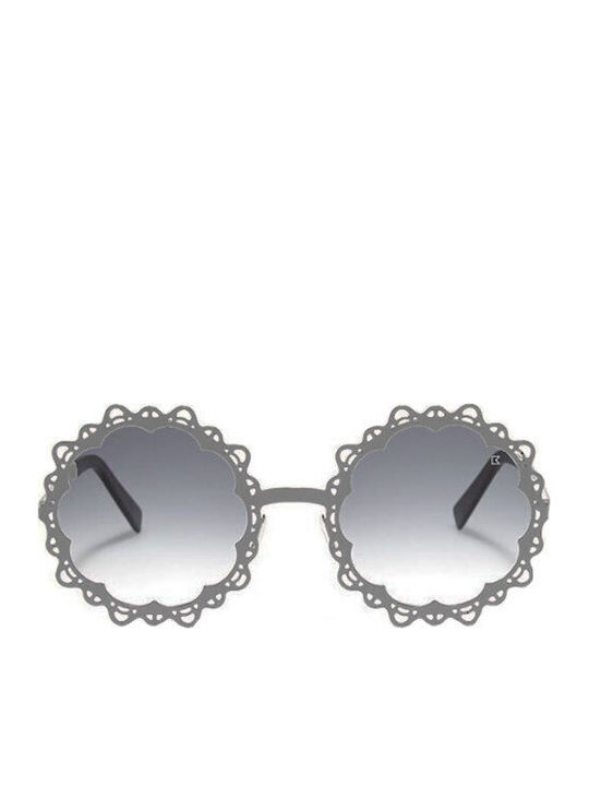 Bob Sdrunk Damen Sonnenbrille mit Mehrfarbig Metall Gestell und Gray Verlaufsfarbe Linse