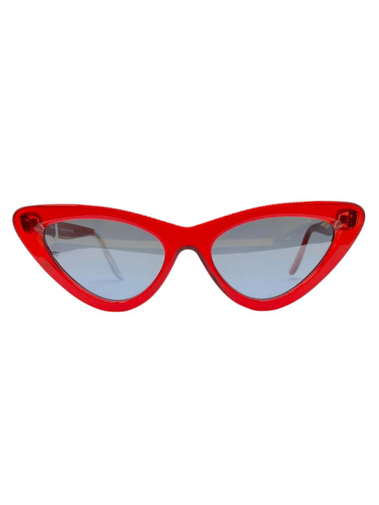Snob Milano Women's Sunglasses with Red Plastic Frame and Gray Lens WILMA36-C6-52/19