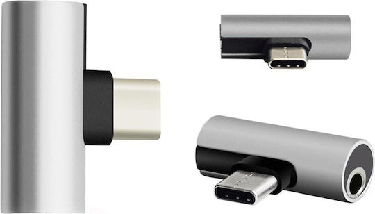 Converter USB-C male to 3.5mm female Silver 1pcs AT000020111