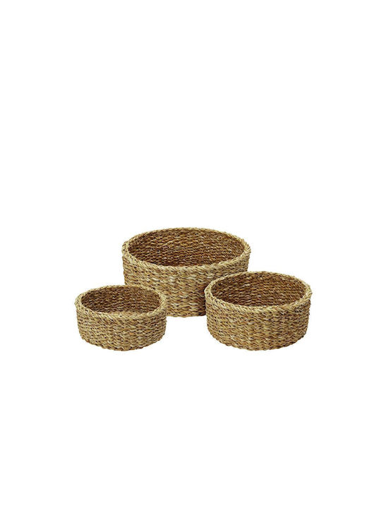 Set of Decorative Baskets Straw 3pcs Zaros