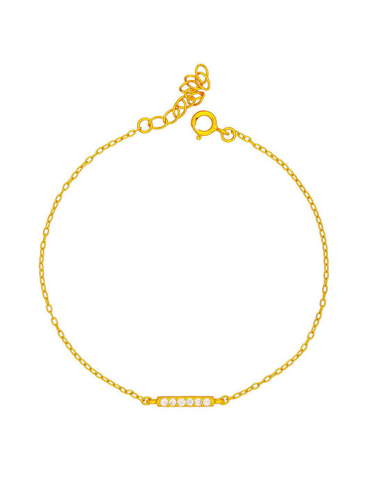 Excite-Fashion Bracelet Chain made of Silver Gold Plated with Zircon