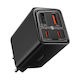 Baseus Charger Without Cable GaN with 2 USB-A Ports and 2 USB-C Ports 65W Power Delivery Blacks (GAN6 Pro)