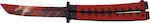 Butterfly Knife Red with Blade made of Stainless Steel