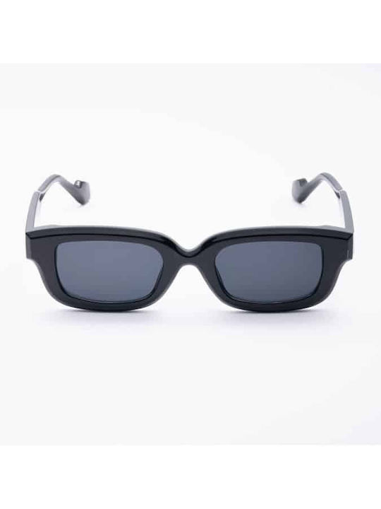 AV Sunglasses Brooklyn Damen Sonnenbrille mit Schwarz Kunststoff Gestell und Schwarz Linse