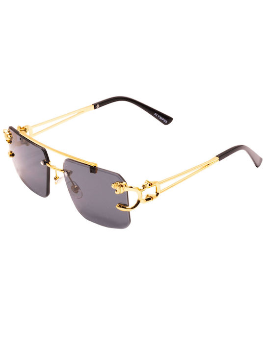 Olympus Sunglasses Sunglasses with Gold Metal Frame and Gray Lens 8089479883471