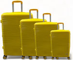Olia Home Βαλίτσες Ταξιδιού Σκληρές Κίτρινο με 4 Ρόδες Σετ 4τμχ