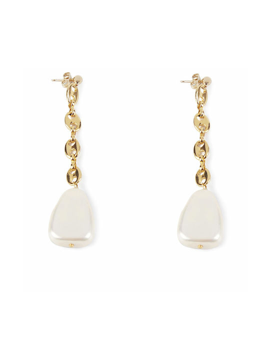 Shabama Earrings Gold Plated with Pearls