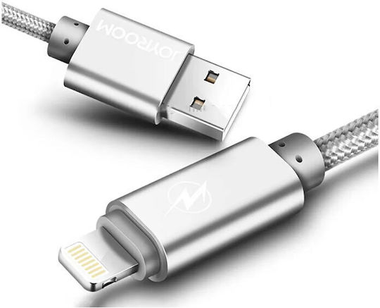 Joyroom Braided USB-A to Lightning Cable Ασημί 2m