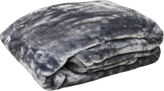Decotelia Velvet Blanket Single 160x240cm Grey-Blue