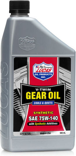Lucas Oil 75W-140 Συνθετική Βαλβολίνη για Σασμάν Μοτοσυκλέτας 1lt