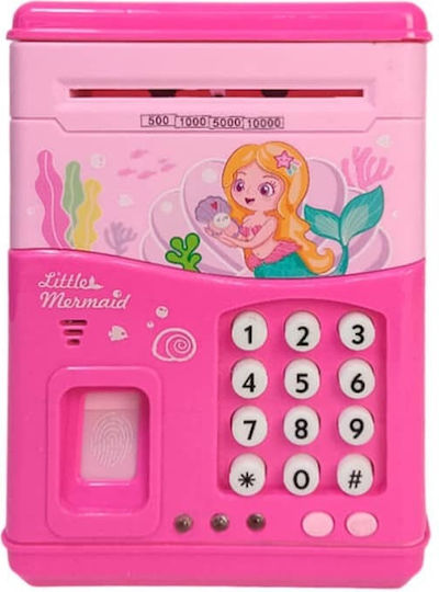 Little Mermaid Children's Money Box Plastic Pink 13x13x18.5cm