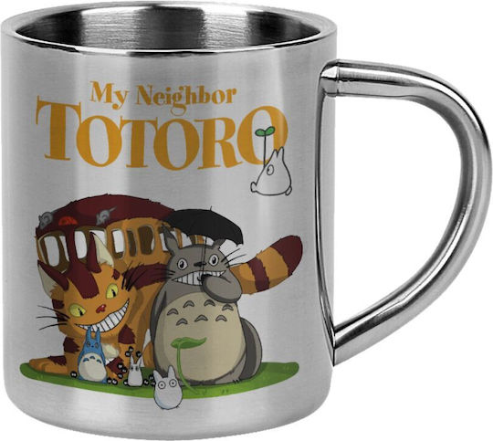 Koupakoupa Totoro And Cat Cană Metalic Gri 300ml