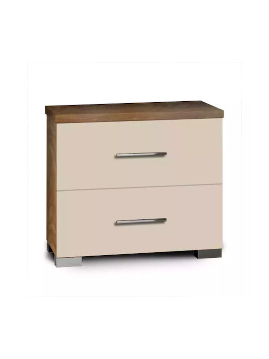 Wooden Bedside Table Ecru 52x46x35cm