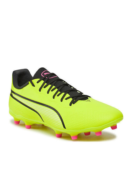 PUMA King Pro Football Shoes with Cleats Yellow