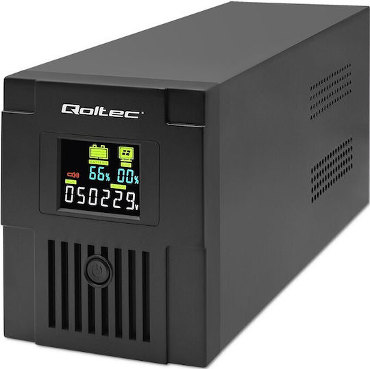 Qoltec 53771 UPS Line-Interactive 2000VA 1200W με 2 IEC Πρίζες