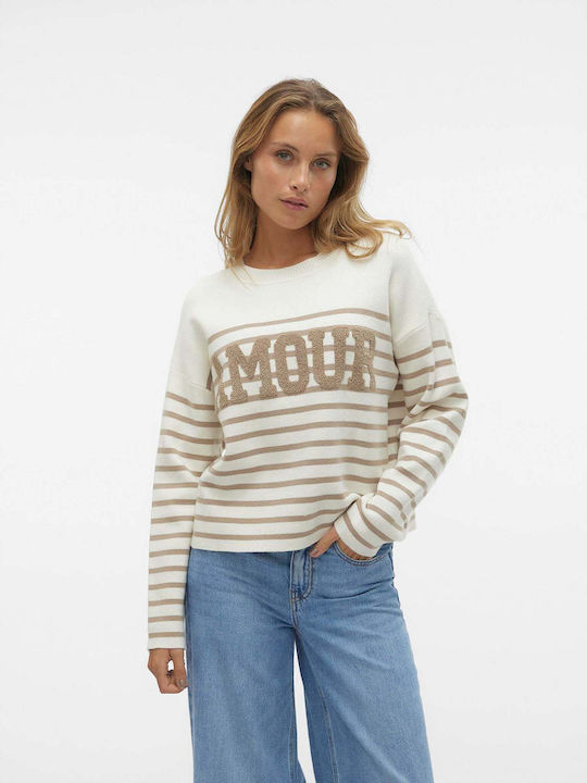 Vero Moda Damen Langarm Pullover Beige