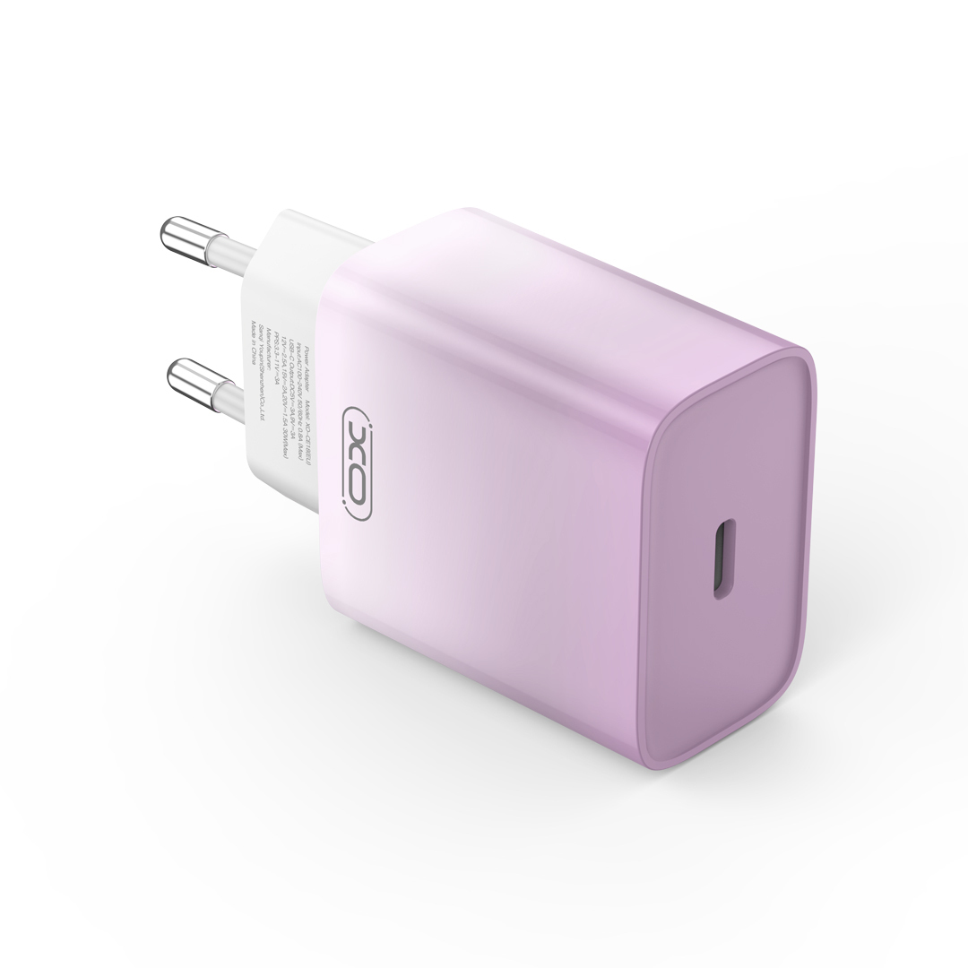 Φορτιστής τοίχου XO CE18, USB-C, PD30W (μοβ)