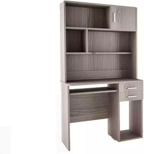Kinder Schreibtisch mit Bibliothek aus Melamin Graue 100x55x180cm