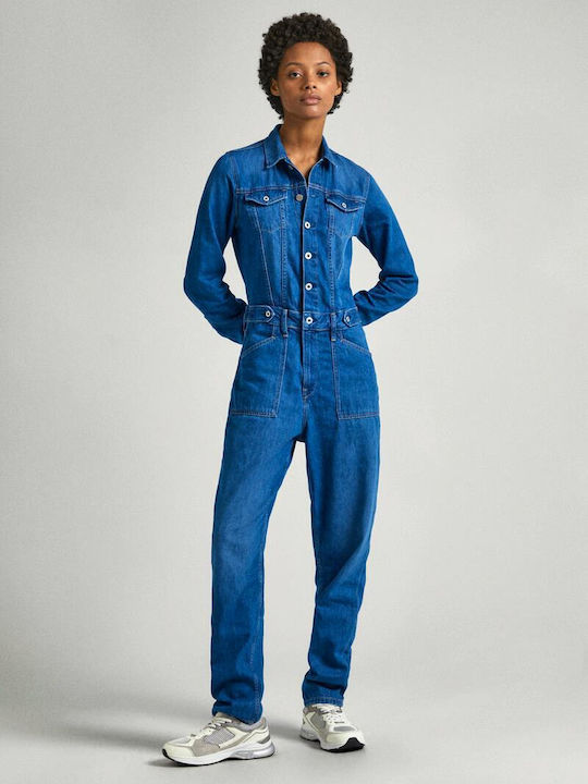 Pepe Jeans Γυναικεία Μακρυμάνικη Ολόσωμη Φόρμα Denim