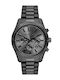 Michael Kors Lexington Men's Watch 44mm Chronograph Battery with Black Metal Bracelet