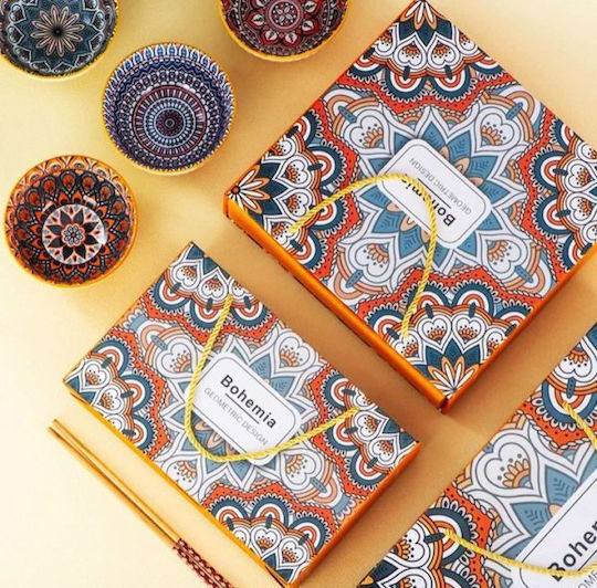 Duo Orange Bowls Σετ 2 Μπωλ Φαγητού Πορτοκαλί Μπλε