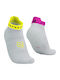 Compressport Pro Racing Socks V4.0 Running Socks White/Safe Yellow/Neo Pink 1 Pair