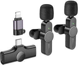 Borofone BFK12 Trophy Type-C And Lightning Wireless Lapel Microphone Set Clip On