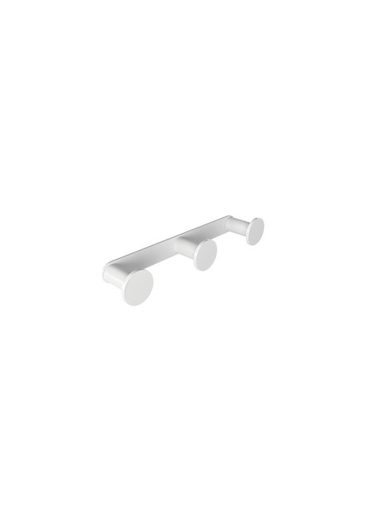 Verdi Omicron Triple Wall-Mounted Bathroom Hook White