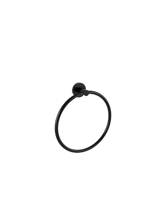 Verdi Omicron Single Wall-Mounted Bathroom Ring Black