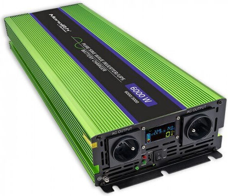 Qoltec Car Inverter Pure Sinewave 6000W for 12V DC