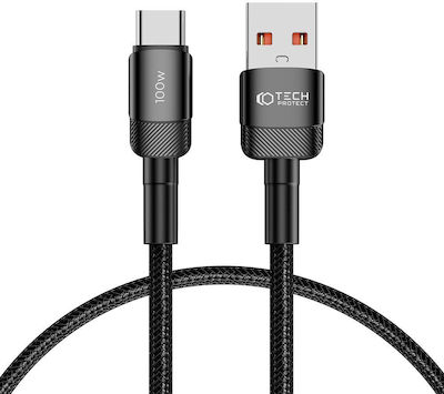 Tech-Protect Ultraboost Evo USB 2.0 Cable USB-C male - USB-A 100W Μαύρο 0.25m