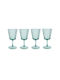Laura Ashley Set Gläser für Weißwein aus Glas Green Mit Stiel 27ml 4Stück