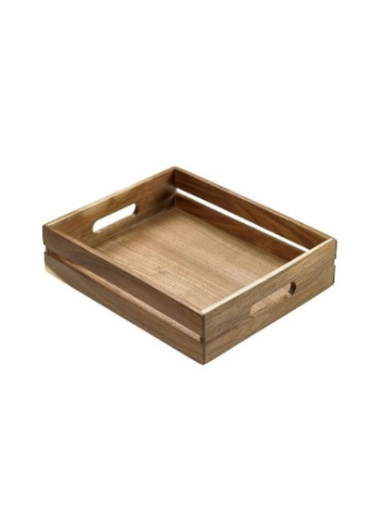 e-exoplismos Gn 1/2 Lemnos Dreptunghiular Tavă de Servire cu Mânere în Culoare Maro 32.5x26.5x7cm 19-810 1buc