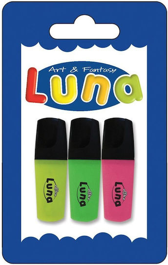 Luna Textmarker Yellow, Green, Pink 12Stück