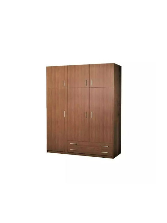 Dreifachtür Kleiderschrank mit Aufsatz Walnut 150x60x240cm
